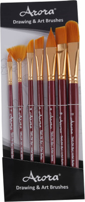 KABEER ART Arora Synthetic Mix Brush Set Of 7 Pcs(Set of 7, Black)