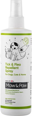 Maw & Paw Maw & Paw 100% Natural Tick & Flea Repellent & treatment Spray for Pets + Home- Repels, Removes and Protects Dogs, Cats & Home from all type of pests - Licksafe and safe to used around babies - 220 ml Flea and Tick Natural Herbal Dog Shampoo(220 ml)