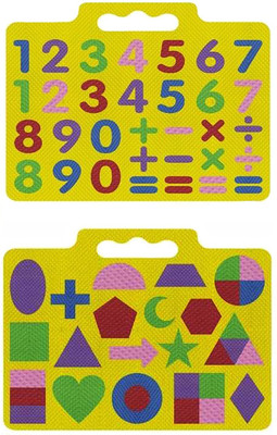 Ashmi Eva Foam Number 1 to 20 And Different Shapes Learning Floor Mat Interlocking Puzzle for Kids, Boys, Girls, Children Toys for Age 2+ Pack of 2 Size: 33 X 24 CM(50 Pieces)