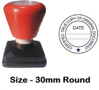 MAX Red n Black True Copy Blue Self Inking(30mm Round, Blue)