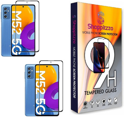 Shoppitzzo Edge To Edge Tempered Glass for SAMSUNG Galaxy M52 5G/SAMSUNG Galaxy A72 (2021) **DuraGlass** Premium Tempered Glass/Full Screen Coverage-Edge to Edge/9H Hardness/Oleophobic Coated/With easy Installation Kit(Pack of 2)