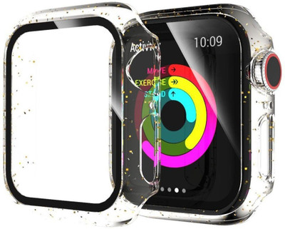 CallSmith Front and Back Screen Guard for Apple Watch 42 mm Series 3 2 1, Gold Glitter Case with Screen Protector(Pack of 1)