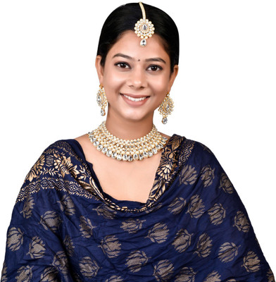 TWOLOVER Brass Gold-plated White Jewellery Set(Pack of 1)