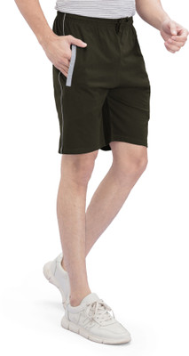 CKL Solid Men Green Basic Shorts