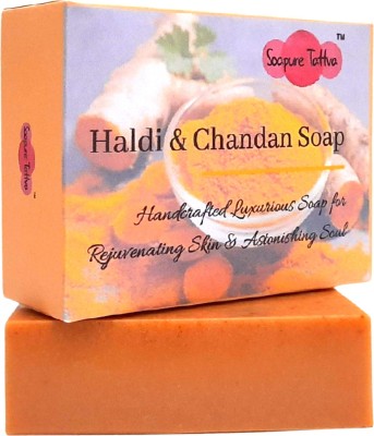 Soapure Tattva Haldi & Chandan Handmade Herbal Soap with Natural Saffron (Pack of 1)(125 g)
