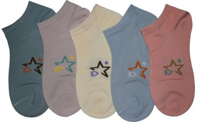 Sting Bee Women Printed Low Cut(Pack of 5)