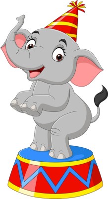 my celebrat 61 cm Baby Elephant on Drum Self Adhesive Sticker(Pack of 1)