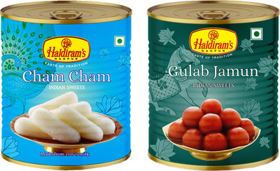 Haldiram's Chamcham and Gulab Jamun (Combo Pack) Tin(2 x 1 kg)