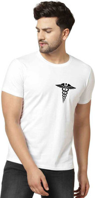 Printcomet Printed Men Round Neck White T-Shirt