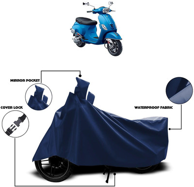 KEDIT Waterproof Two Wheeler Cover for Piaggio(Vespa LX 125, Blue)