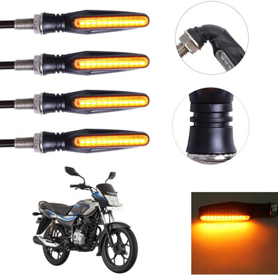 Vagary Front, Rear LED Indicator Light for Bajaj Platina 125(Yellow)