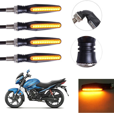 Vagary Front, Rear LED Indicator Light for Hero Glamour(Yellow)