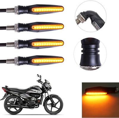 Vagary Front, Rear LED Indicator Light for Hero Universal For Bike(Yellow)