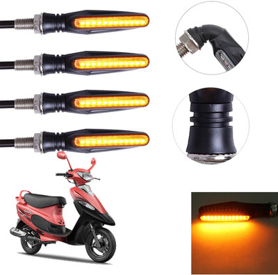 Vagary Front, Rear LED Indicator Light for TVS Universal For Bike(Yellow)