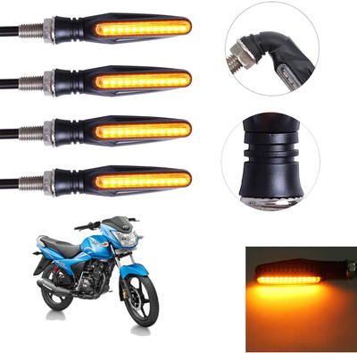 Vagary Front, Rear LED Indicator Light for TVS Universal For Bike(Yellow)