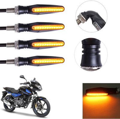 Vagary Front, Rear LED Indicator Light for Bajaj Pulsar 150 DTS-i(Yellow)