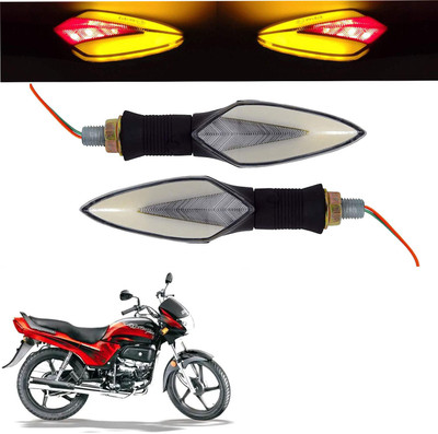 Vagary Front, Rear LED Indicator Light for Hero Passion Plus(Red, Yellow)