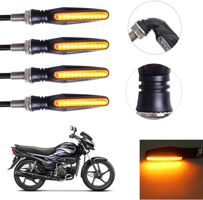 Vagary Front, Rear LED Indicator Light for Hero Universal For Bike(Yellow)