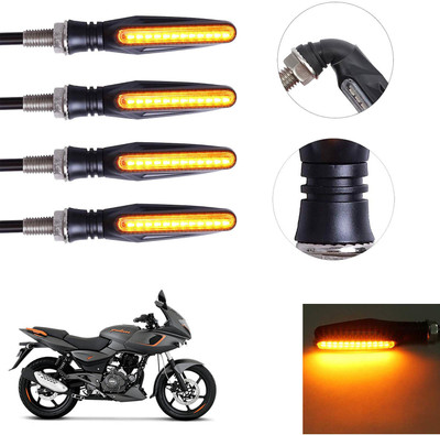 Vagary Front, Rear LED Indicator Light for Bajaj Pulsar 180 DTS-i(Yellow)