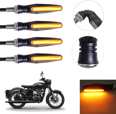 Vagary Front, Rear LED Indicator Light for Royal Enfield Classic 500(Yellow)