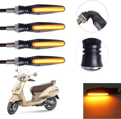 Vagary Front, Rear LED Indicator Light for TVS Universal For Bike(Yellow)