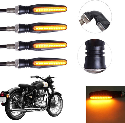 Vagary Front, Rear LED Indicator Light for Royal Enfield Classic 350(Yellow)
