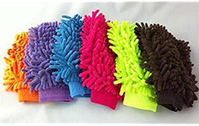 North Field Microfiber Vehicle Washing  Hand Glove(Pack Of 6, 200 GSM)