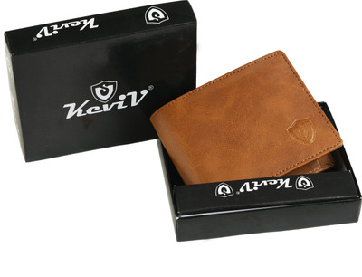 Keviv Men Tan Genuine Leather Wallet(5 Card Slots)