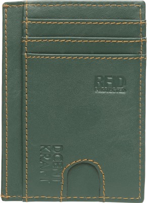 DCENT KRAFT Men & Women Casual, Formal, Travel, Trendy Green Genuine Leather Card Holder(8 Card Slots)