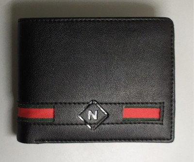 NEXA FASHION Men Black Artificial Leather Wallet(3 Card Slots)