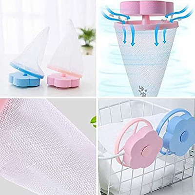 Ketamine Flower Shape Home Washing Machine Floating Net Bag Hair Removal Ball Debris Thread Cleaning Filter Net Lint Mesh Bag PACK OF 1 Detergent Bar(50 g)