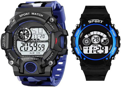Motugaju Digital Shockproof Multi-Functional Blue Color Strap Waterproof Digital Watch  - For Men