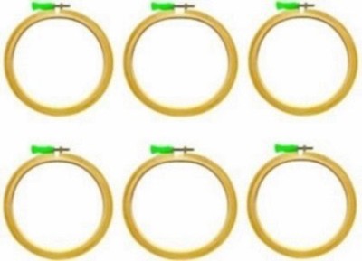 nimi creation 6 inch wooden embroidery hoop ring frame pine wood pack of 6.