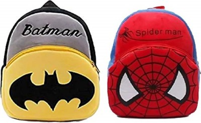 Bluemoon AVK_combo of 2 grey batman,red spiderman_550 10 L Backpack(Red, Black)