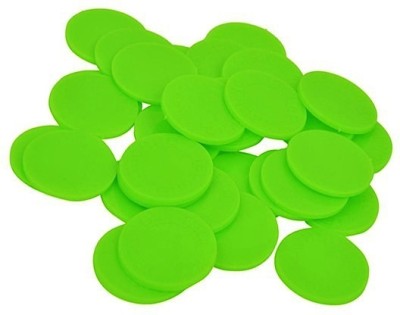 Nimida Plastic Plain Coin / Token / Chips for Board Games and Other uses – Green Colour | Pack of 200 coins Board Game Accessories