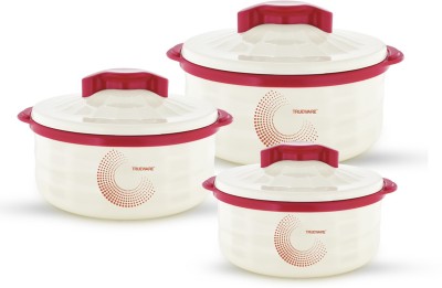 Trueware Stylus-setof3-1200+1800+2200-red+offwhite Pack of 3 Thermoware Casserole Set(4500 ml)