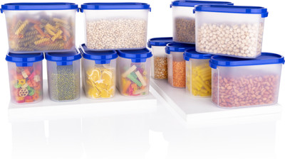 EMBICON Plastic Grocery Container  - 1000 ml(Pack of 12, Blue)