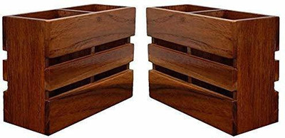 Lxonline Empty Cutlery Holder Case(BROWN  Holds 20 Pieces)