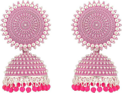 DRP Pink Stylish Earrings / Jhumka For Girls / Women ( Pack of 1 Pair ) With Box Alloy Jhumki Earring