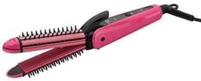 Pambri A-003 A-0014 INIV NHC_8890 BESTBUY Nhc 8890 3 In 1 Multifunction Perfect Curler & Straightener For Women Hair Straightener (Pink, Black) Hair Straightener(Pink)