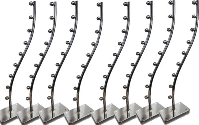 dhanak 9-Pin Wall Drope Wall Mount Hanger Hook Rail_(8 Pcs.)_Heavy Duty_Fittings Included (Screws with Plastic Plugs) Hook Rail 9(Pack of 8)