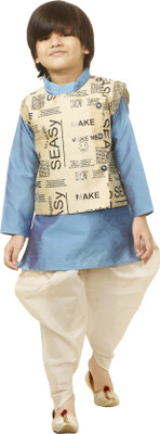 JCT DRESSES Boys Festive & Party, Wedding Kurta, Waistcoat and Pyjama Set(Multicolor Pack of 1)