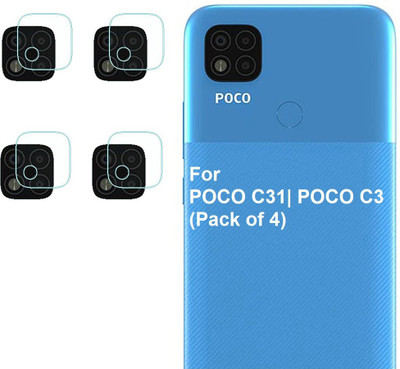 ISAAK Back Camera Lens Glass Protector for POCO C31, POCO C3(Pack of: 4)