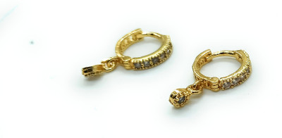 kapdu Cubic Zirconia Gold-plated Plated Alloy Nose Ring Set(Pack of 2)