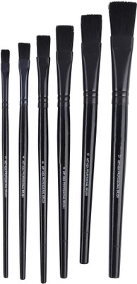 art asia 5pc Complete Black Flat Paintbrush set(Set of 1, Black)