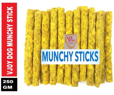 VJOY Rawhide Long Lasting Chew Flavored Munchy Stick (250 GM) Chicken Dog Treat(250 g)