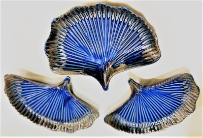 Your Local Store Peacock Style Ceramic Platter For Snack Dinnerware Chip & Dip Tray Set Of 3 Chip & Dip Tray(Pack of 3, Microwave Safe)