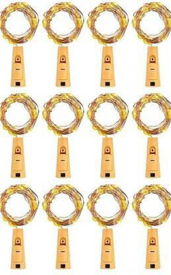 Online Generation 20 LEDs 5.08 m Yellow Steady Bottle Rice Lights(Pack of 12)