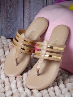 CARRITO latest Collection Comfortable & Trendy Flat Sandals For Women & Girl's Women Beige Flats