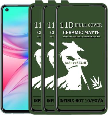 Flyon Edge To Edge Screen Guard for INFINIX HOT 10 Gaming HD Matte Tempered Film Screen Protector